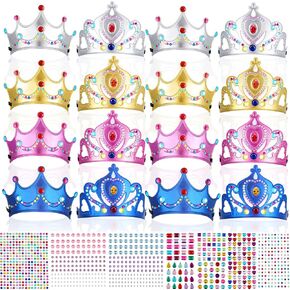 مجموعة التاج الأميرة Epakh ، 27 جهاز كمبيوتر DIY Crown مع ملصقات الماس ، وصالح حفلة عيد ميلاد للأطفال ومحبي الأميرة