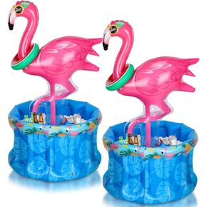 Chuangdi 2 PCS 36 "قابلة للنفخ الصبار برودة دلو الجليد الصبار يرتدي سومبروس القبعة الزخارف المكسيكية Fiesta Cinco de Mayo Cooler لسباحة الصيف حمام سباحة هاواي تحت عنوان الحفلات