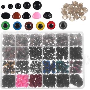 DIYEAH 600 Pcs Plastic Safety Eyes and Nose with Washers for DIY Crafting, Crochet Animals, Plush Toys, and Sewing Projects