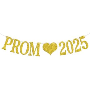 Prom 2025 Banner ، 2025 Prom Night Decortations ، Class of 2025 Decorued Party Decorations ، College High School Grad Supplies ، Gold Glitter