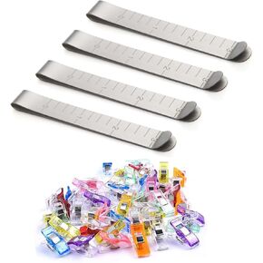 Boquilter 10 PCS مقاطع خياطة ، ومقاطع تسميد من الفولاذ المقاوم للصدأ 3 بوصة للنسيج واللحف+100 PCs متنوعة ألوان مقاطع خياطة بلاستيكية لمستلزمات الخياطة