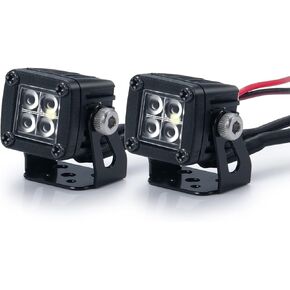مصابيح LED LED RC LED المصابيح الأمامية مربع العدسة مربعة الأضواء 4pcs متوافقة مع 1/10 RC Crawler Car Trx4 Trx6 Axial SCX10 90046 RR10 D90 ترقيات أجزاء (A-4 ثقوب)