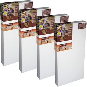 تحفة Z4DS-3067 3D Pro 2.5 "Sausalito العميق الوزن الثقيل والملمس 14 أوقية القطن تمتد 30" × 67 "أبيض 4 حزمة
