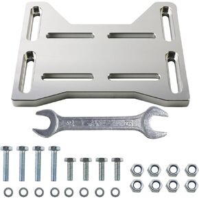 PACEWALKER Aluminum Motor Engine Mount Adapter Bracket Plate Adjustable Motor Plate Fit for Mini Bike Go Kart Coleman 100 Doodlebug DB30 Small 4 Stroke Engines 212 Preditor Honda (Black)