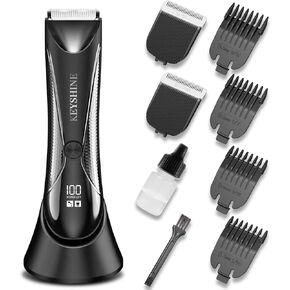 2 in 1 Groin Hair Trimmer & Body Groomer for Men, Ball Shaver with 2 Different Replaceable Ceramic Blades Specifically Designed to Balance Safety and Sharpness, Keep Your Groin & Body Trim Neat Clean