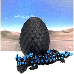 Dragon المطبوع ثلاثي الأبعاد مع بيضة التنين ، 12 "" Dragon المفصلية ، Dragon Blooss Flossom Dragon ، ADHD ADHD ، القلق الإغاثة D053-Be