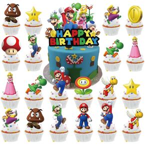 50pcs Mario Cupcake Topper Party Supplies for Super Mario عيد ميلاد ديكورات حفلة عيد ميلاد Super Mario