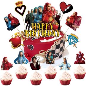 Movie Theme Birthday Decorations, 13 Pcs Happy Birthday Cupcake Toppers for Cartoon Party Cake Decor Supplies, Cartoon Movie Party Cake Decorations