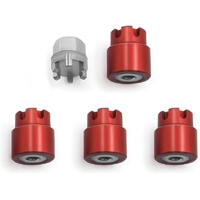 4pcs Aluminium RC Car Wheer Rim Center Cap M2 Nut for 1/24 AXIAL SCX24 90081 AXI00005 AX100002 AXI00001 AXI00006 AXI00004 RC Crawler Car (Black)