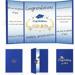 Graduation Guest Book Party Decorations-Blue Gold Graduation Guest Book Alternative Graduation Signature Congrats for 2025 College High School Graduation Party Decorations Unique Graduation Gifts