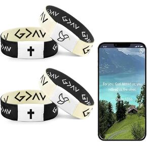 Bible verse bracelets Christian Bracelet Bible Verse Wristbands With NFC music Inspirational Daily Bible Verse Bracelets,Tap the Bracelet with Your Smartphone, Elastic Inspirational Religious Gifts