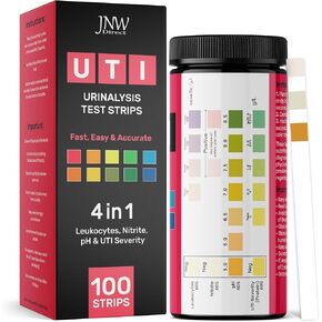 3-in-1 Urinary Tract Infection Test Strips - Home UTI Test Kit with eBook - with 100 Quick and Accurate UTI Test Strips - 100 Strips by JNW Direct
