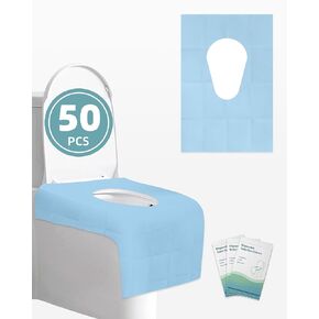 50 Pack Disposable Toilet Seat Covers 16x24 Inch Extra Large Individually Wrapped Toilet Seat Shields Travel Accessories for Adults Kids