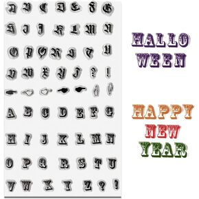 Letters Clear Stamps for Card Making and Photo Album Decorations, Symbles Stamps, 26 Alphabets Transparent Silicone Clear Stamps for Crafting and DIY Scrapbooking