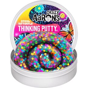 Crazy Aaron's تفكير Putty® - الفراشة الاجتماعية - المعجون الحسي اللذيذ للأطفال والكبار في ألعاب متعة مبتكرة لا نهاية لها ، لا نهاية لها ، لا تجف أبدًا - مصنوعة في الولايات المتحدة الأمريكية
