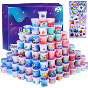70 Pack Mini Slime Kit ، Galaxy Slime Party Favors ، طقم الوحل المسدود لجوائز الفصول الدراسية ، ألعاب تخفيف الإجهاد للأطفال ، حشوات تخزين الكريسماس ، غودي أكياس للأولاد 5-12.
