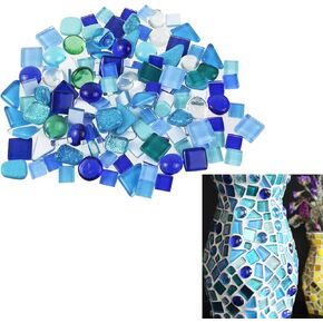 CRAPYT 400G/0.88LB Mosaic Tiles Glass Stones بلاط الفسيفساء للحرف اليدوية والديكور المنزلي الأرجواني مجموعات الفسيفساء متعددة الأشكال