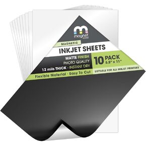 TMS inkjet صفائح مغناطيسية قابلة للطباعة | 10 × غير لامع أو ورقة صور مغناطيسية لامع 8.5 "× 11" | اصنع مغناطيس الثلاجة الخاص بك | ديكور المنزل والمكاتب ، مغناطيس الثلاجة ، أساسيات الشقق ويجب أن يكون
