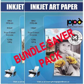 PPD INKJET BUNDLE CANVAS 100 ٪ Canvas Real Termable Canvas 11 × 17 "125 رطل. 340GSM 17mil × 10 أوراق