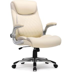 GTRACKING ERGONIMIC OFFICE كرسي PUR PU LEATHED LEATHER SUPPARD LUMPAR LUMPAR LUMPAR ARMS و ARMSTS عالية الظهر ، كرسي ألعاب المكتب التنفيذي ، CARVER CARCH CARCH FORCE ، Beige
