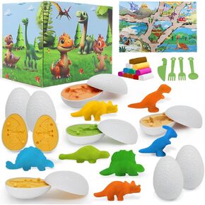 27 PCS Playdough Dinosaur Begle Sets ، Dinosaur Playough for Kids من 3 إلى 14 سنة ، عيد الفصح لعيد الأطفال ، عيد الفصح ، رأس السنة الجديدة ، مجموعات لعبة أعياد الميلاد