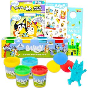 Bluey Activity Set for Kids - Bundle with Bluey Dough Tubs and Bluey Imagine Ink Coloring Book for Boys, Girls Plus Stickers | Bluey Activities for Kids