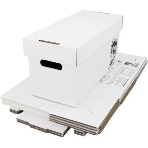 Square Deal Recordings & Supplies 7" 45rpm Vinyl Record Storage Box - Heavy Duty Cardboard with Removable Lid - Holds up to 200 7" Records - 5 Boxes #07BC09HD