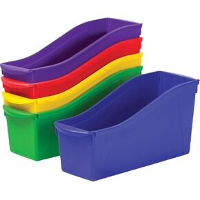 Storex 70105U06C صناديق الكتب المتشابكة ، 4 3/4 × 12 5/8 × 7 ، 5 مجموعة الألوان ، البلاستيك