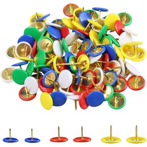 200pcs 10 مم خريطة رأس مستدير مسطح دبابيس دفع ، Thumb Thumb Tooms مسطحات مسطحة من أجل لوحة الإعلانات ، لوحة الفلين ، قماش صورة الفن ، Craft Craft (Multi-Color)