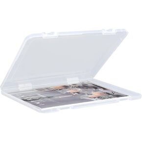 Sayeec Portable Project Case A4 مربع تخزين الملفات البلاستيكية الشفافة لـ 8.5 "x11" ورقة Clear Slim Photo Storage Contage Scrapbook Magazine Protector for Document Art Craft Supplies