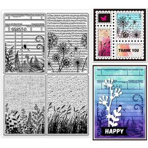 GLOBLELAND Vintage Newspaper Text Background Transparent Clear Stamps Retro Lady Butterfly Embossing Stamp Sheets Silicone Clear Stamps Seal for DIY Scrapbooking and Card Making Paper Craft Decor