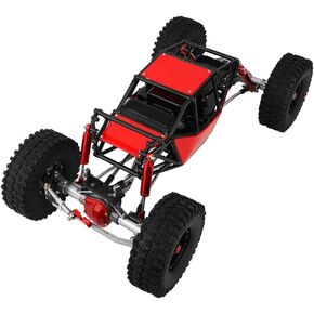 Metal DIY 330mm Wheelbase Rock Rock Frame Hrawler مع SCX10 محاور مستقيمة قفص لفة أنبوب نايلون ل 1/10 ترقيات SCX10 المحورية RC (الأزرق)