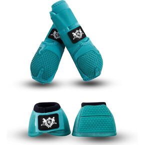 RS Design Design Horse Boots & Bell Boots للخيول لحماية الحوافر والأوتار | الحماية الرائعة والاسترخاء وخفيفة الوزن | قم بإزالة الطين والغبار بسهولة | موافق النسيج يوفر وسط المرونة في نهاية المطاف