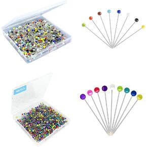 600pcs دبابيس خياطة رأس الكرة لؤلؤة + 500 ٪