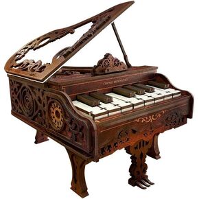 الألغاز الخشبية ثلاثية الأبعاد للبالغين ، 236pcs Piano Model Kit 1:20 Building Building Buildles Box Wooden Music Box ، Mechanical 3D Musical Musical ،
