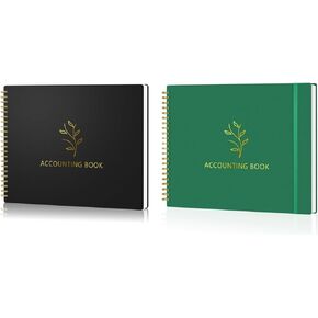 1PCS كتاب دفتر الأستاذ الأسود مع 1PCS كتاب دفتر الأستاذ الأخضر الداكن مع إغلاق حزام مرن