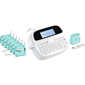 Label Maker Machine with-Tape M950 Label Maker Portable Bluetooth Labeler, Labeling Machine with Backlit LCD, M-K231 Label Tape Replacement for Brother P-Touch M Tape M-K231S, 6-Pack