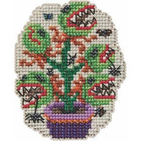 مصنع Mill Hill Monster Plant Cross Cross Stitch Ornament Kit 2025 Autumn Harvest MH182524 ، Multi ، 2.57 × 3.21 بوصة