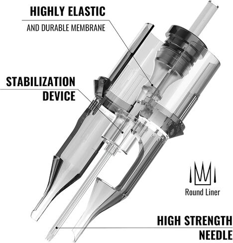 Wormhole Tattoo Cartridge Needles 50pcs Assorted Tattoo Needle Cartridges Round Liner Mixed 3RL 5RL 7RL 9RL 11RL (50pcs #10 Standard RL) in Saudi Arabia