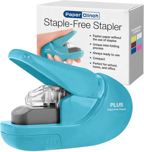 Plus Paper Clinch Desktop Staple Free Staple Blue in Kuwait