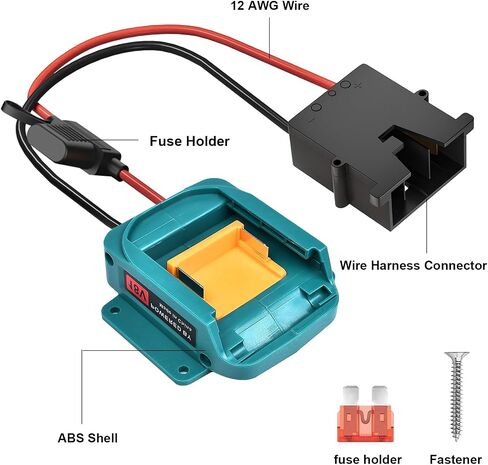 Ranoff Power Wheel Adapter 18V/20V Battery with Fuse & Wire terminals, Wheels Battery Conversion Kit Power Connector for DIY Ride On Truck, RC Car Toys and Robotics in Kuwait