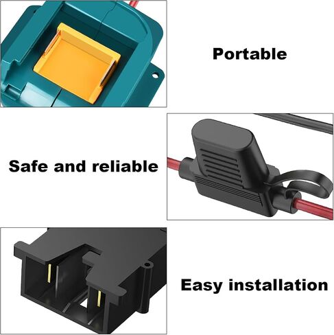 Ranoff Power Wheel Adapter 18V/20V Battery with Fuse & Wire terminals, Wheels Battery Conversion Kit Power Connector for DIY Ride On Truck, RC Car Toys and Robotics in Kuwait