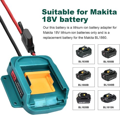 Ranoff Power Wheel Adapter 18V/20V Battery with Fuse & Wire terminals, Wheels Battery Conversion Kit Power Connector for DIY Ride On Truck, RC Car Toys and Robotics in Kuwait