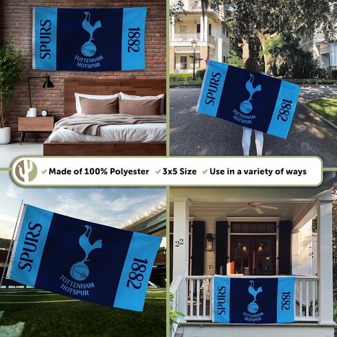 Desert Cactus Tottenham Hotspur Flag Football Soccer 100% Polyester Indoor Outdoor 3x5 feet Flags (Team Flags 1) in Saudi Arabia