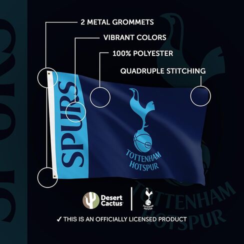 Desert Cactus Tottenham Hotspur Flag Football Soccer 100% Polyester Indoor Outdoor 3x5 feet Flags (Team Flags 1) in Saudi Arabia