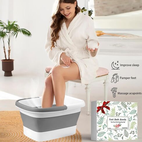 Lanwexy Bath Foot Bombs، 16 عبوة من نقع القدم مع ملح الاستحمام وزيت شجرة الشاي. كرات القدم الفقاعية المصنوعة يدويًا من الزيوت العطرية النقية والطبيعية العضوية لمسمار القدم، الجافة المتشققة، رائحة رائحة القدم العنيدة. in Kuwait