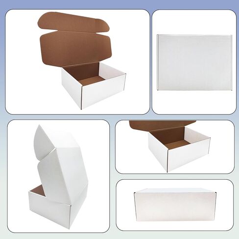 11 x 8 x 4 inch Shipping Boxes Set of 20， White Corrugated Cardboard Box Mailer Boxes for Packaging Small Business Shipping，Mailing Boxes Bulk for Birthday Wedding Party Book Literature Gift Giving in Saudi Arabia