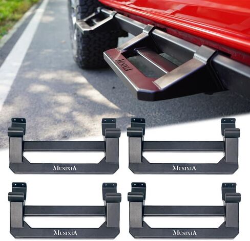 MusixiA 2Pcs Running Board Side Steps with Rock Rail for Ford Bronco 2021-2024, Removable Heavy-Duty Steel Side Bars Step Plates Compatible with Bronco Accessories 2/4 Door in Saudi Arabia