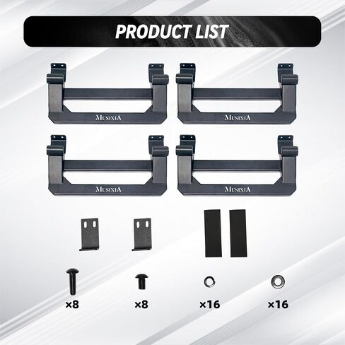MusixiA 2Pcs Running Board Side Steps with Rock Rail for Ford Bronco 2021-2024, Removable Heavy-Duty Steel Side Bars Step Plates Compatible with Bronco Accessories 2/4 Door in Saudi Arabia