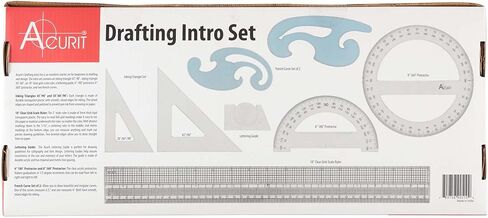 مجموعة مقدمة صياغة Acurit من 8 - أدوات الصياغة الاحترافية للمهندسين المعماريين والفنانين: تتضمن مثلثات ، حاكم على نطاق الشبكة ، دليل الحروف ، المنحنيات الطويلة والمنحنيات الفرنسية - مجموعة الصياغة in Kuwait